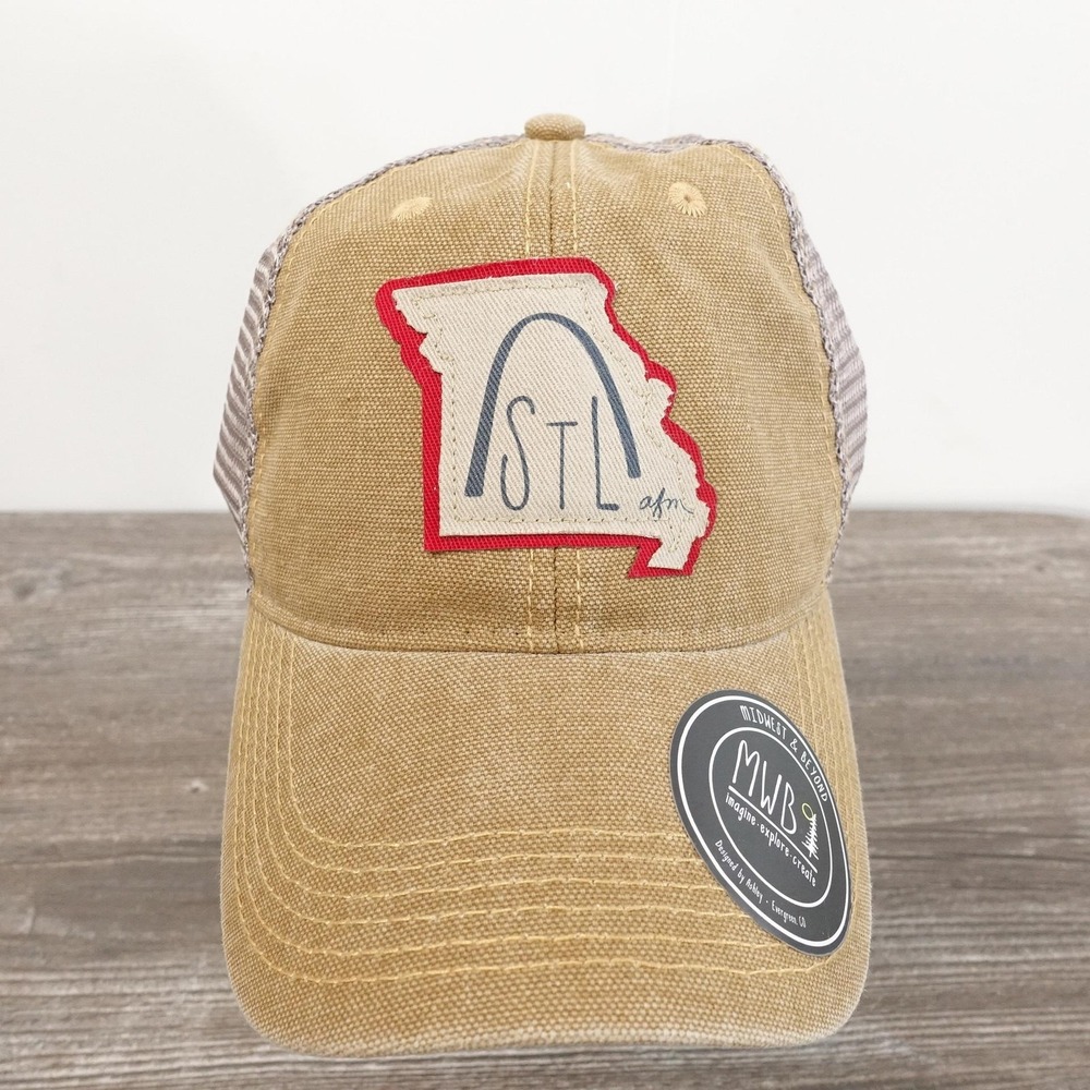 Legacy STL Arch St Louis Hat Cap Trucker Snap Back Brown Mesh St Louis